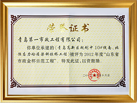 12012山东省市政金杯奖--高新区规划中10#线男、北预应力箱梁斜拉桥