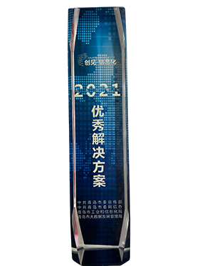 2021“智慧桥梁管理解决方案”荣获青岛2021信息化优秀解决方案奖-(奖杯)